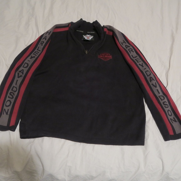 Harley-Davidson 1/4 Zip Spellout Sleeve Pullover - Picture 5 of 8